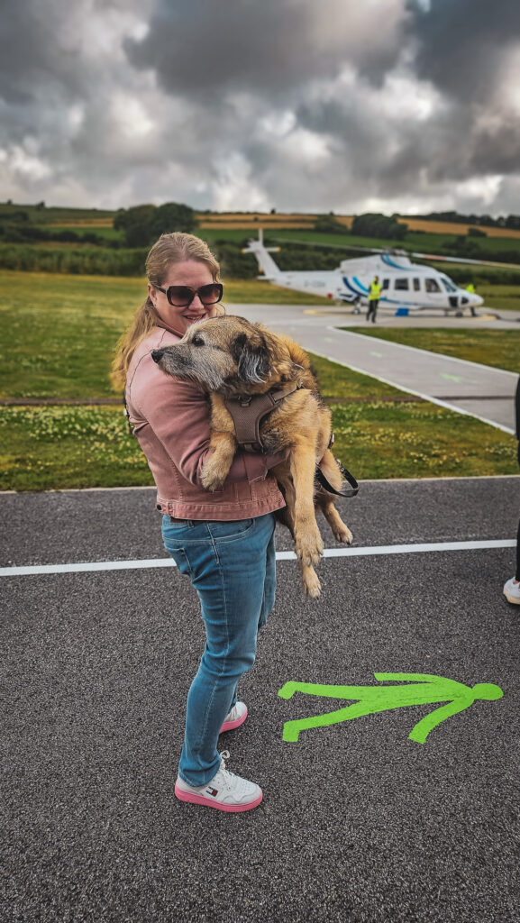 Helikopter mit Hund